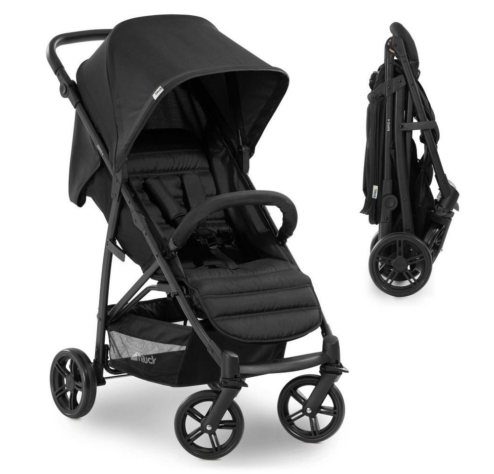 Hauck Kinder-Buggy Rapid 4 - Black, Sportwagen mit Einhand-Faltmechanismus höhenverstellbar bis 25 kg von Hauck