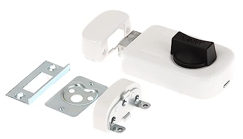 Kastenschloss, Tür Zusatzschloss, 50 mm / 60 mm Türen, DIN Norm Links/Rechts, Metall (Weiß) von Haus Werkzeuge