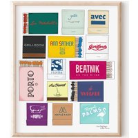 Chicago Restaurant Streichholzbrief, Bunte Wandkunst, Matches Poster, Streichhölzer Galerie Grafikdruck von HausCraftDesigns