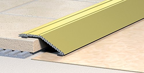 Übergangsprofil - Dehnungsprofil - Teppichschiene - Abschlussprofil - Anpassungsprofil - Ausgleichsprofil -selbstklebend -Alu-eloxiert-Gold:Breite 35 mm (Höhenausgleich bis 8 mm) Länge: 900 mm (5) von Havos