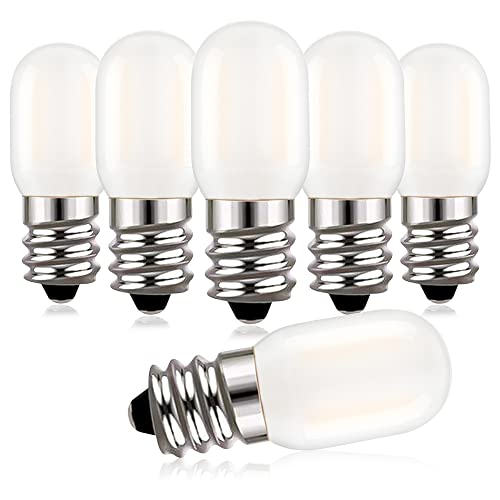 Hcnew E14 LED Glühbirne 1 Watt Warmweiss 2700K,T22 Kühlschranklampe Edison Röhrenbirnen 220V-240V 10 Watt Äquivalent für Kühlschranklampe Salzlampe,Nicht dimmbar,6er-Pack von Hcnew