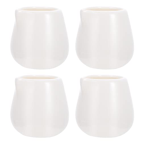 Healvian 4 Stück Keramik-Milchkarton-Milchkännchen kleine Kaffee-Milchbecher, kreative Milchkarton, Milchkännchen, Tassen ohne Griff (weiß) von Healvian