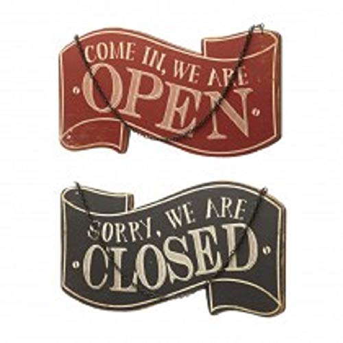 Come In, We Are Open / Sorry, We Are Closed Wooden Sign by Heaven Sends von Heaven Sends