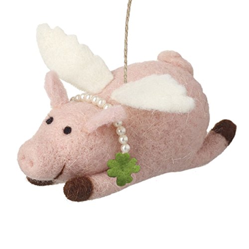 Heaven Sends Weihnachtsdekoration, fliegendes Schwein, aus Stoff, 15 cm, Rosa von Heaven Sends