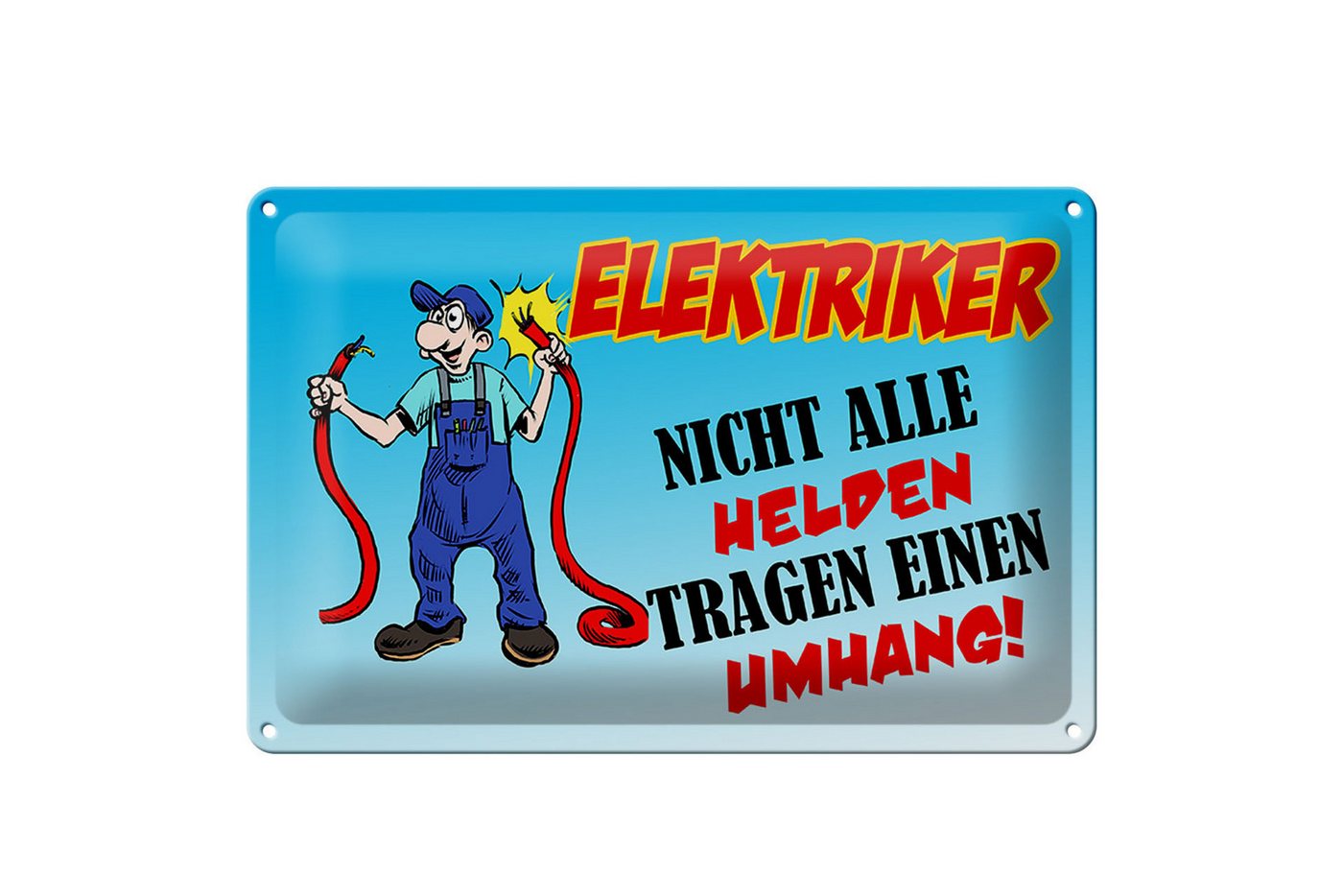 Hebold Flachmann Schild Blech 30x20cm - Made in Germany - Elektriker nicht alle Helden von Hebold