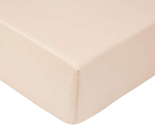 Heckett Lane Uni Satin Fitted Sheet, Cuban Sand, 80 x 200 cm von Heckett Lane