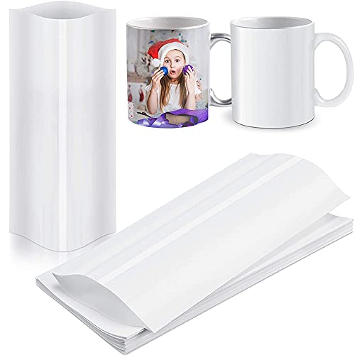 Hefddehy 70 StüCke Sublimation Schrumpf Folie 5X10 WäRme üBertragung Schrumpf Folie Schrumpf Folie Beutel WeißE Schrumpf Folien BäNder für Becher von Hefddehy