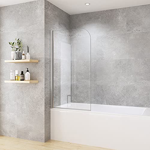 Heilmetz Duschwand für Badewanne Faltbar, Duschabtrennung Badewannenaufsatz 90 x 140 cm Duschtrennwand für Badewanne aus 6mm ESG klares Sicherheitsglas mit beidseitiger Nano Beschichtung von Heilmetz