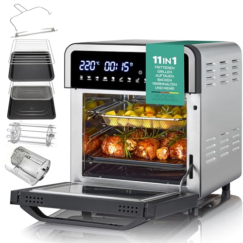 HEINRICHS Heißluftfritteuse Air Fryer mit digitalen LED-Display LCD Touch Display, 11 Pragrammen 1800W Heißluft Fritteuse Ohne ÖL Fritteuse Luftfritteuse Timerfunktion Heinrich´s (14L XXXXXL) von Heinrich´s