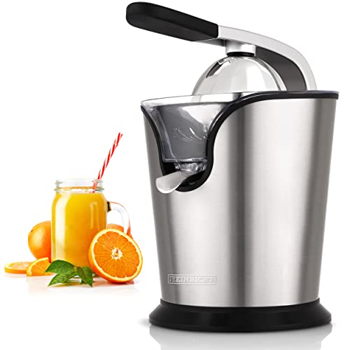 HEINRICHS elektrische Edelstahl Zitruspresse Juicer inkl. Fließstopfunktion professioneller Hebelarm rostfrei Universalaufsatz für Zitrusfrüchte Granatapfelpresse Saftpresse 160Watt, Heinrich´s von Heinrich´s