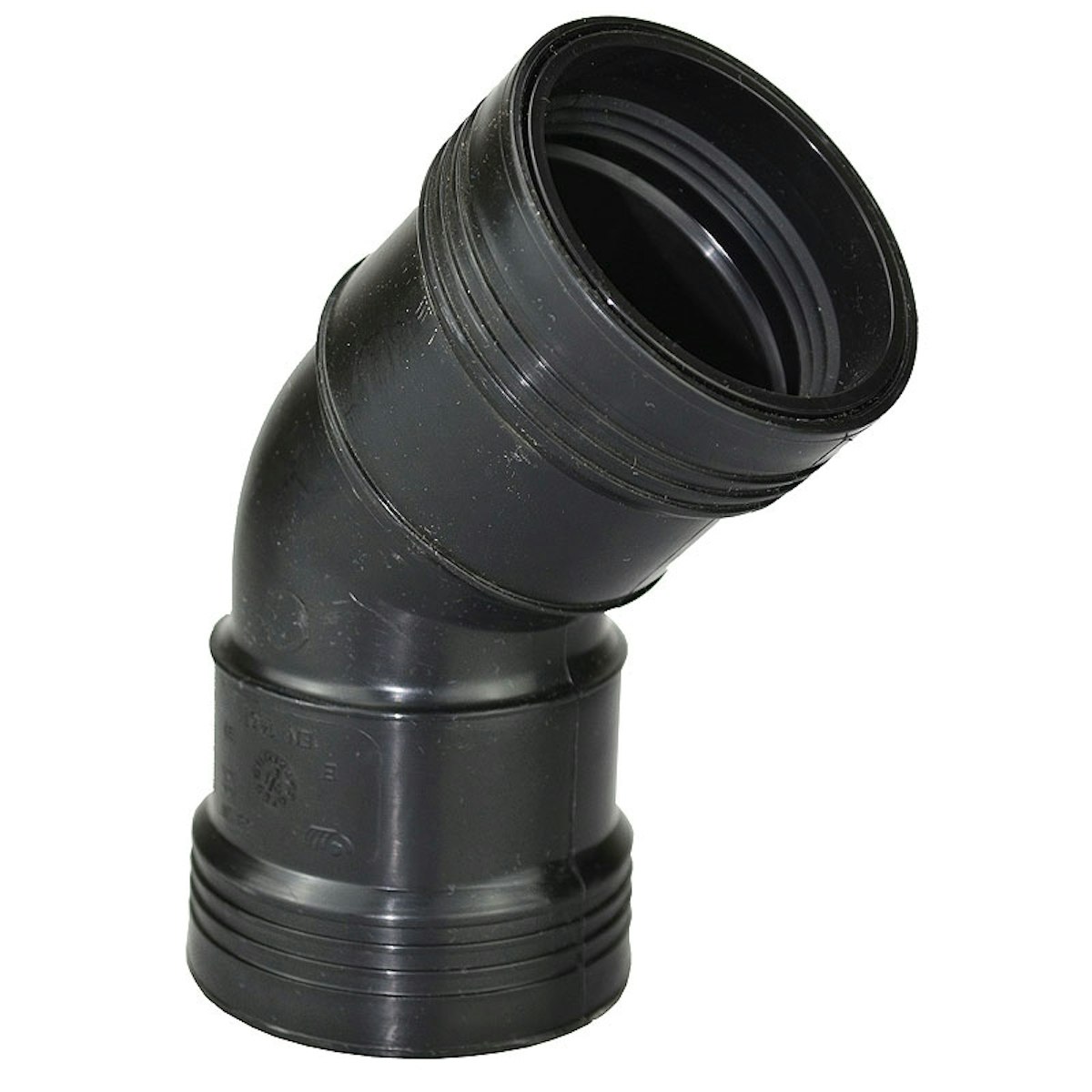 Heissner Steck-Bogen 45° (PP), 50mm, Gummidichtung (Z723-00) von Heissner