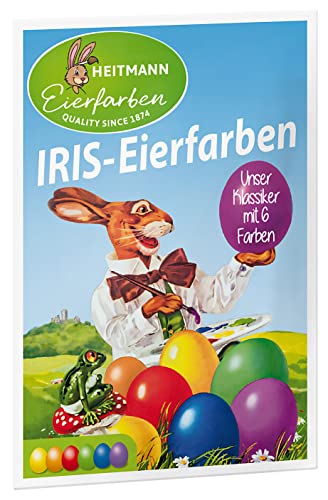 Heitmann Eierfarben - Iris Eierfarben NEU - 6 Heißfärbetabletten - Gelb, Orange, Rot, Lila, Grün, Blau von Heitmann Eierfarben