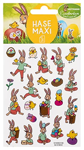 Heitmann Eierfarben - Sticker Hase Maxi - 2 Motivbögen, 1018612, Bunt von Heitmann Eierfarben