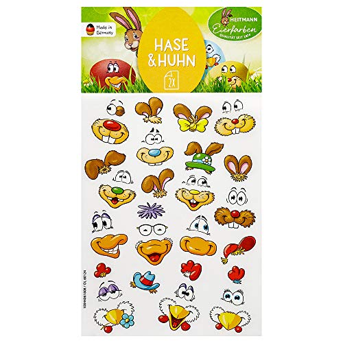Heitmann Eierfarben Sticker Hasen/Enten-Gesichter, 10 g, 1007805 von Heitmann Eierfarben
