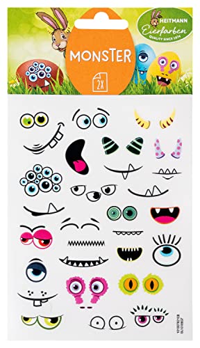 Heitmann Eierfarben - Sticker Monster - 2 Motivbögen, 1018607, Bunt von Heitmann Eierfarben