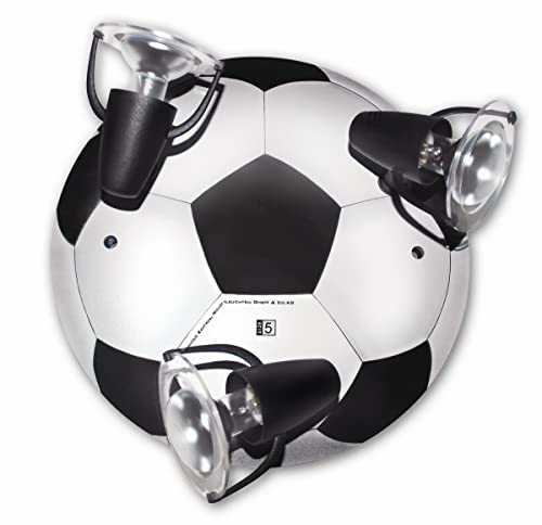 LED Deckenleuchte Fußball schwarz weiß für 3x LED Lampe max 40 Watt von Heitronic