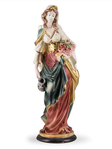 Helios Leuchten Figur Statuette Skulptur Elisabeth von Thüringen | handgefertigte handbemalte Keramik | Statue das Rosenwunder von Helios Leuchten