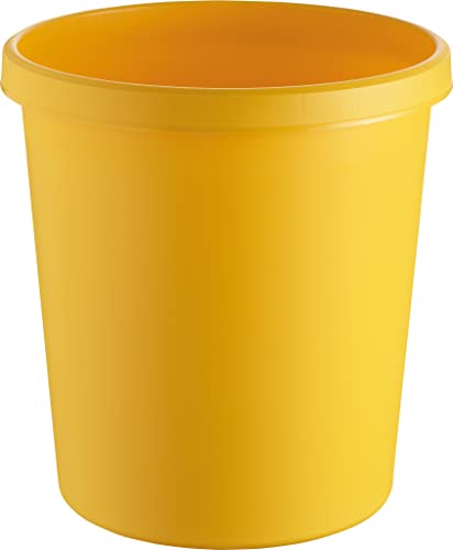 helit H6106118 - Papierkorb „the german“ 30 Liter, gelb, mit umlaufendem Griffrand, aus Kunststoff, 1 Stück von Helit