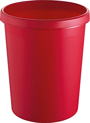 helit H6106225 - Papierkorb „the german“ 45 Liter, rot, mit umlaufendem Griffrand, aus Kunststoff, 1 Stück von Helit
