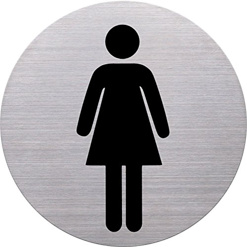 helit H6271000 - Piktogramm WC Damen, Ø115 mm, selbstklebend mit Klebepad, Edelstahl von Helit