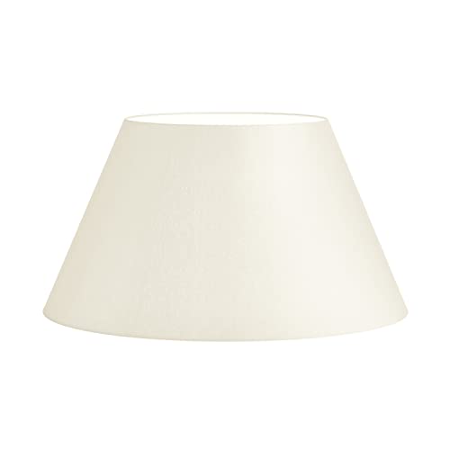 Hellolamp Lampenschirm rund konisch für E27 Fassung Chintz Stoff,beige abwischbar(30x17x18 cm) Tischleuchte Tischlampe Ersatzlampenschirm von Hellolamp