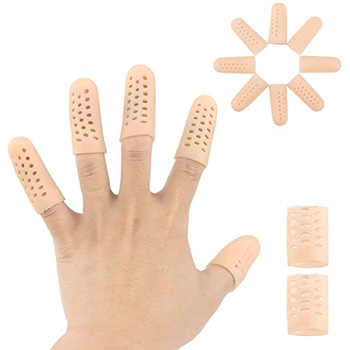 10 Stück Fingerschutz Silikon, Atmungsaktive Gel Fingerkuppenschutz Silikon Fingerlinge für Triggerfinger Rissige Finger Handekzem Fingerarthritis von Hemiks