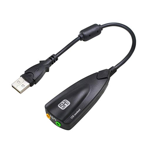 Hemobllo Externer Audio Adapter USB Stereo Adapter 3D Stereo 7.1 Kanal für Laptop Desktop Plug & Play (schwarz) von Hemobllo