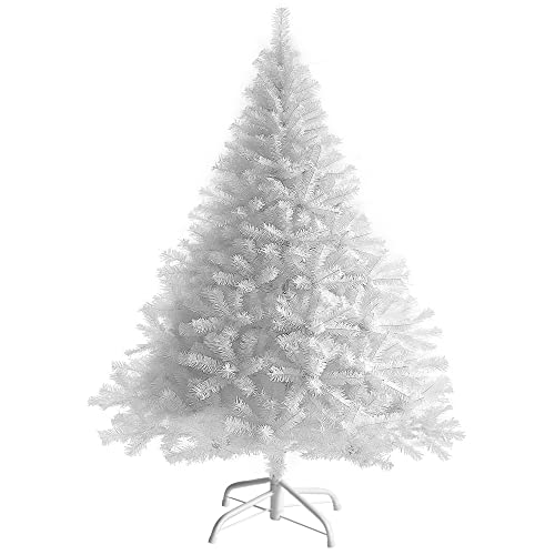 Weihnachtsbaum Künstlich 180 cm (Ø ca. 90 cm), 900 Zweige, schwer entflammbar PVC Tannenbaum, Christbaum mit Schnellaufbau Klappsystem, enthalten Christbaum Ständer, einfacher Aufbau, Weiß von Hengsong