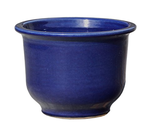 Hentschke Keramik Pflanztopf/Pflanzkübel frostsicher Ø 40 x 31 cm, Effekt blau, 366.040.64 Blumenkübel für Draußen + Innen - Made in Germany von Hentschke Keramik