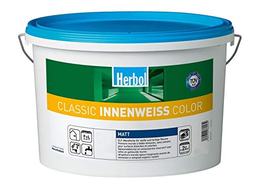 Herbol Classic Innenweiss Color matt Basis DU1 Wandfarbe weiß 5 Liter von Herbol