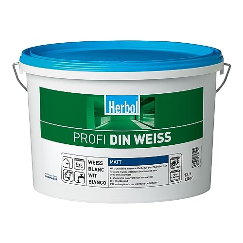 Herbol Profi DIN weiß Wandfarbe Innenfarbe matt, 12.5 Liter von Herbol