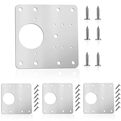 Scharnier Reparaturplatte, 4 Stück Edelstahl Scharnier Reparaturset mit Befestigungsschrauben für Holzmöbel, Küche, Schrank, Möbel（4pcs） von Herbst