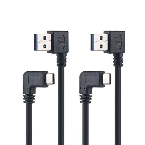 USB C Kabel rechtwinklig, 2 Stück USB A auf USB-C kurzes Kabel 30 cm, USB 2.0 A auf Typ C Lade- & Datensync-Kabel Typ-C Stromkabel kompatibel für Galaxy S20/S10/S9/S8 (USB C Kabel 30cm 2PC) S) von Herfair