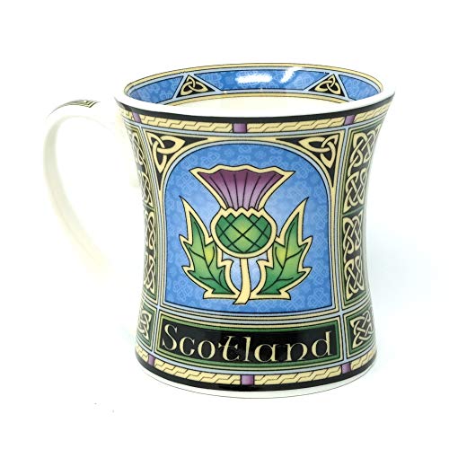 Royal Tara Schottische Distel Thistle Fenster Keramikbecher Keramik Becher | Scottish Tasse aus New Bone China | 325 ml Porzellantasse von Royal Tara