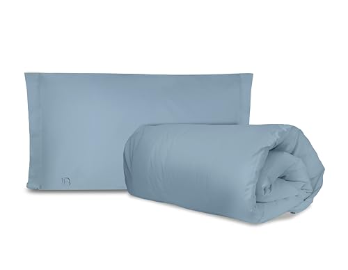 Hermet Laura Biagiotti Bettbezug-Set für Einzelbett, Perkal, hellblau, Bettbezug und Kissenbezug, 100% Baumwolle von hermet