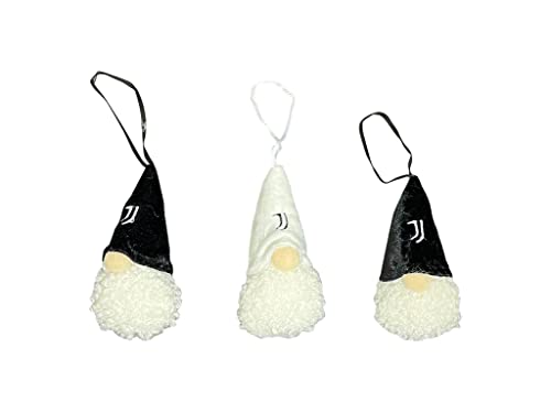 Juventus F.C. | Weihnachtsdekoration | TRIS Kobold Weihnachtsbaum | 3 Stück | 10 cm | Offizielles Produkt von hermet