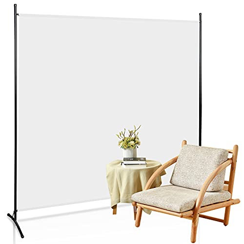 Herrselsam Paravent 180 x 180 cm Raumteiler Klappbar Freistehend, Groß Garten Stellwand Trennwand Sichtschutz Balkonbespannung Balkonsichtschutz,Beige von Herrselsam