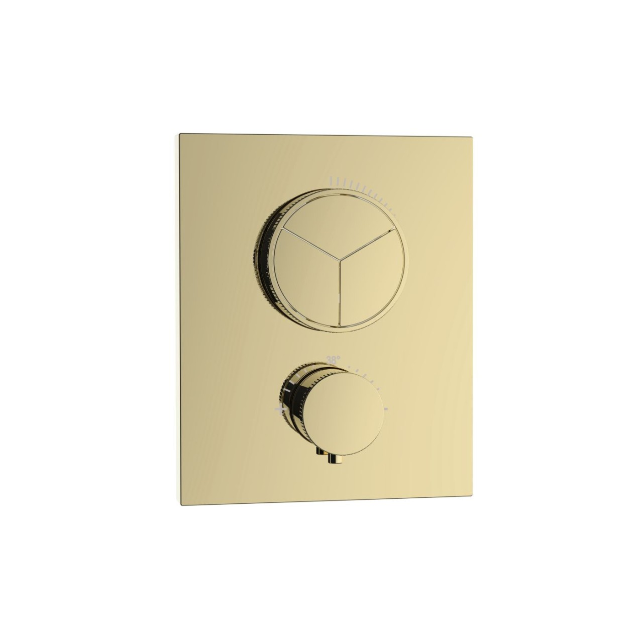 Herzbach LIVING PUSH Thermostat-Farbset 3 Verbraucher eckig rund PVD Gold, 30.803055.2.03 30.803055.2.03 von Herzbach