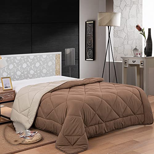 Herzberg 2 Personen-gedrucktes Duvet in 100% hoher Mikrofaser-Standard Oeko-tex 100-Zwei-Tone 200x200cm Brown Hg2020bco-brn, Polyester von Herzberg