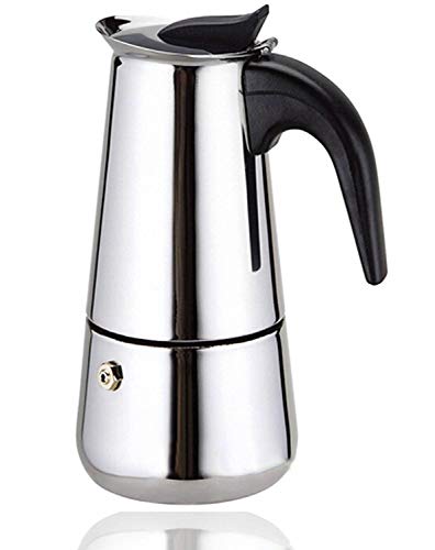 Herzberg HG5024 – Italienische Kaffeemaschine – Griff aus robustem Kunststoff – Fassungsvermögen: 9 Tassen Edelstahl von Herzberg