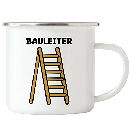 Hey!Print Bauleiter Emaille Tasse Bauarbeit Bauarbeiter Baustelle Werkzeug Gebäude Projekt Auftrag Leiter Arbeit Job Chef Arbeiter von Hey!Print