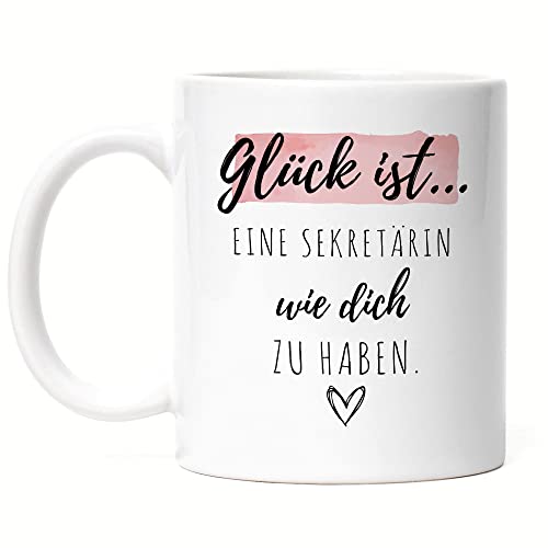 Hey!Print Glück Ist Eine Sekretärin Wie Dich Zu Haben Tasse Geschenk Danke Sagen von Hey!Print