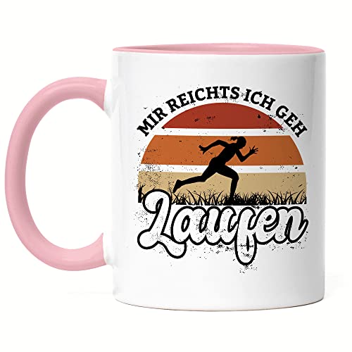 Hey!Print Mir Reichts Ich Geh Laufen Tasse Rosa Läuferin Laufen Sport Leben Hobbie Laufschuhe Joggen Running Laufhose Freizeit von Hey!Print