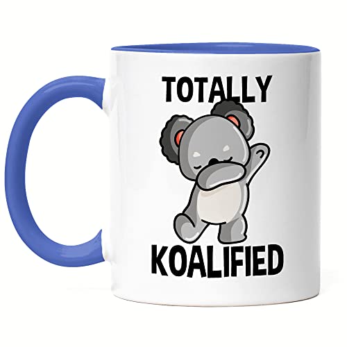 Hey!Print Totally Koalified Tasse Blau Koala Koalabär Geschenkidee Australien Work And Travel von Hey!Print