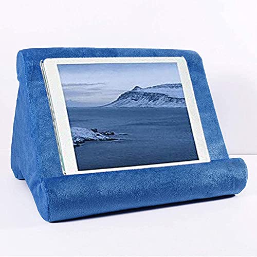 HEZHU Tablet Ständer Kissen Kissenständer Buchablage Multi Angle Soft Bed Pillow Holder Tragbarer Dreieck Tablet Ständer (Blau) von HEZHU