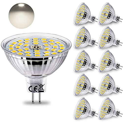 HiBay LED Lampe GU5,3 Leuchtmittel 4W MR16 LED Strahler 400 LM ersetzt 35W Neutralweiß 4500K Spot 12V AC/DC Nicht Dimmbar 10er Set von HiBay