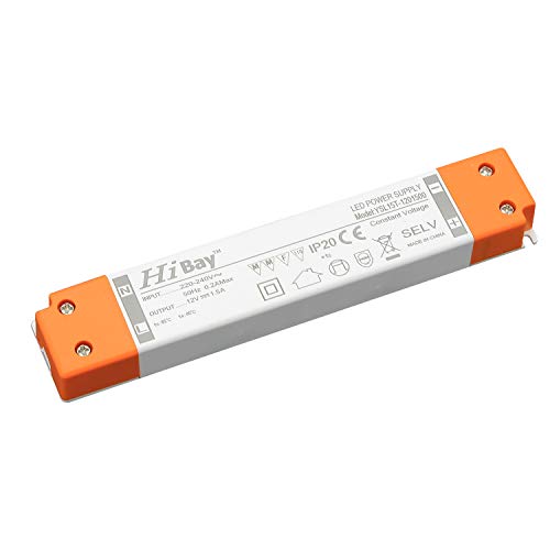 Hibay LED Trafo 12v 18W LED Treiber Netzteil 12V Konstante Ausgangsspannung Transformator Für MR11, G4, MR16, GU5.3 LED Leuchtmittel Strip, 1 Stück von HiBay