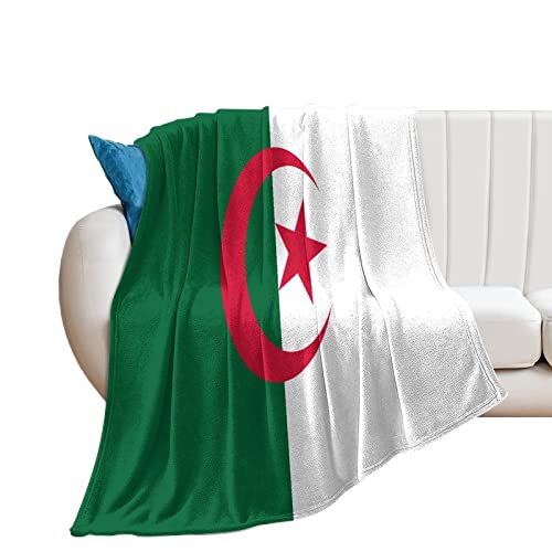 Higoss Decke mit Algerien-Flagge, Überwurf mit Länderflagge, Plüsch, superweich, warm, Flanelldecke für Couch, Bett, Sofa, Stuhl, tolles Geschenk für Freunde, Männer, Frauen, 152,4 x 203,2 cm von Higoss