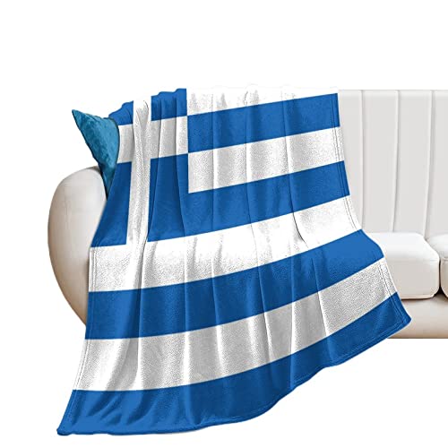 Higoss Decke mit Griechenland-Flagge, Überwurf mit Länderflagge, Plüsch, superweich, warm, Flanelldecke für Couch, Bett, Sofa, Stuhl, tolles Geschenk für Freunde, Männer, Frauen, 127 x 152,4 cm von Higoss