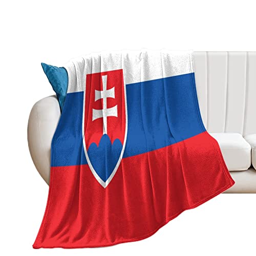 Higoss Decke mit Slowakei-Flagge, Überwurf mit Länderflagge, Plüsch, superweich, warm, Flanelldecke für Couch, Bett, Sofa, Stuhl, tolles Geschenk für Freunde, Männer, Frauen, 177,8 x 203,2 cm von Higoss